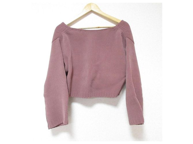 Autre Marque H Beauty&Youth Top de punto cropped Rosa Beige - vista 2