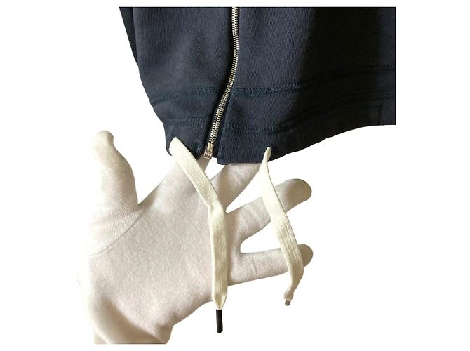 Autre Marque BLAMINK Kapuzenpullover aus Baumwolle mit Reißverschluss Blau - Ansicht 4