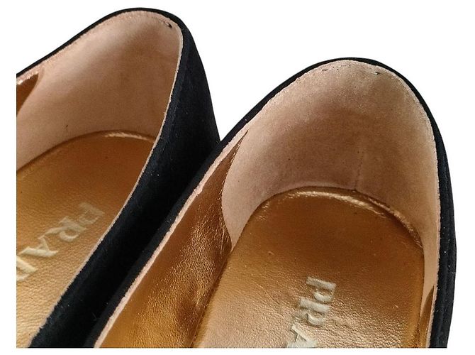Scarpe basse espadrilles in camoscio Prada Nero - vista 10