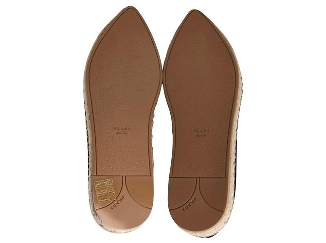 Scarpe basse espadrilles in camoscio Prada Nero - vista 13
