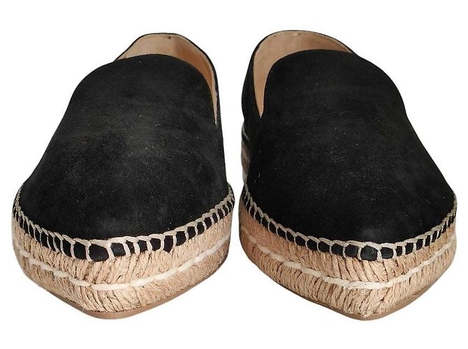 Scarpe basse espadrilles in camoscio Prada Nero - vista 3