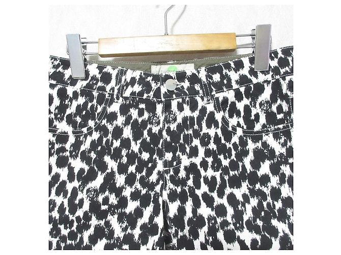 Stella Mc Cartney Pantalones slim de estampado de leopardo Stella McCartney Negro Blanco - vista 3