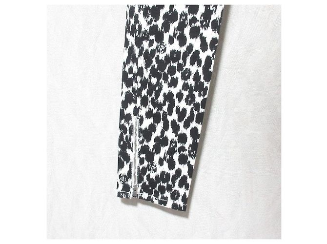 Stella Mc Cartney Pantalones slim de estampado de leopardo Stella McCartney Negro Blanco - vista 4