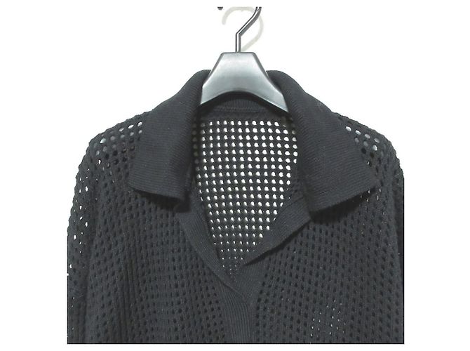 Autre Marque Diagram Grace Continental Mesh V Neck Knit Top Negro - vista 3