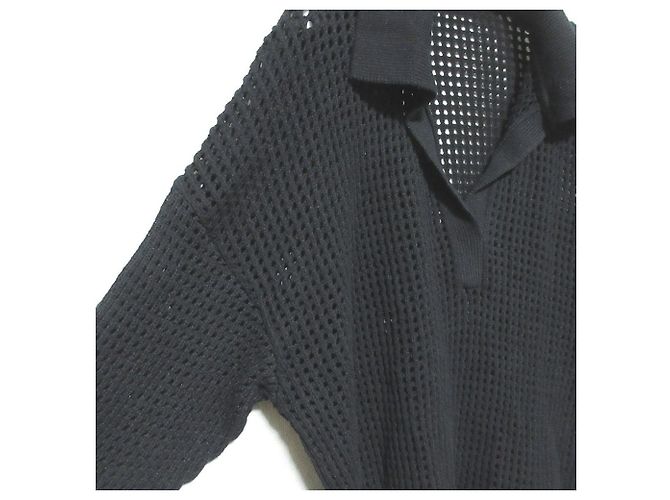 Autre Marque Diagram Grace Continental Mesh V Neck Knit Top Negro - vista 4