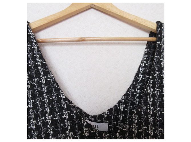 Autre Marque COEL Tweed Jumper Kleid Schwarz - Ansicht 3