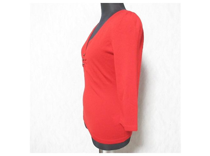 Autre Marque FOXEY BOUTIQUE Stricktop mit V-Ausschnitt Rot - Ansicht 3