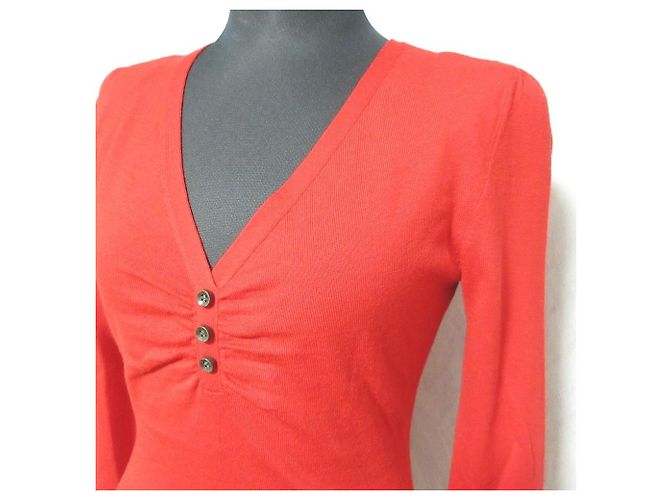 Autre Marque FOXEY BOUTIQUE Stricktop mit V-Ausschnitt Rot - Ansicht 4