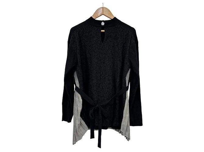 Autre Marque Top de punto plisado GRACE CONTINENTAL Negro - vista 2