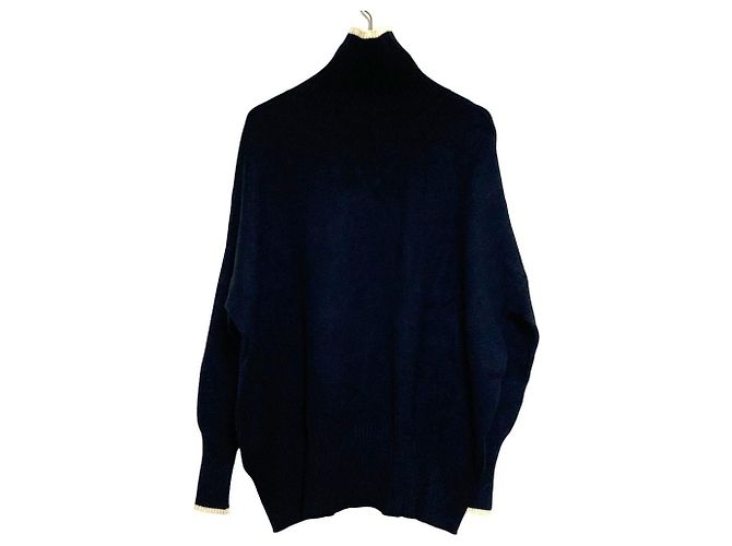 Autre Marque Parigot Strickpullover mit Stehkragen Schwarz - Ansicht 2