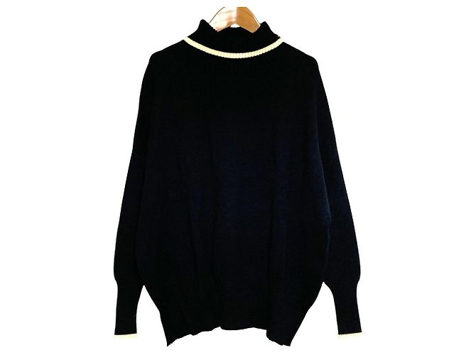 Autre Marque Parigot Strickpullover mit Stehkragen Schwarz - Ansicht 3