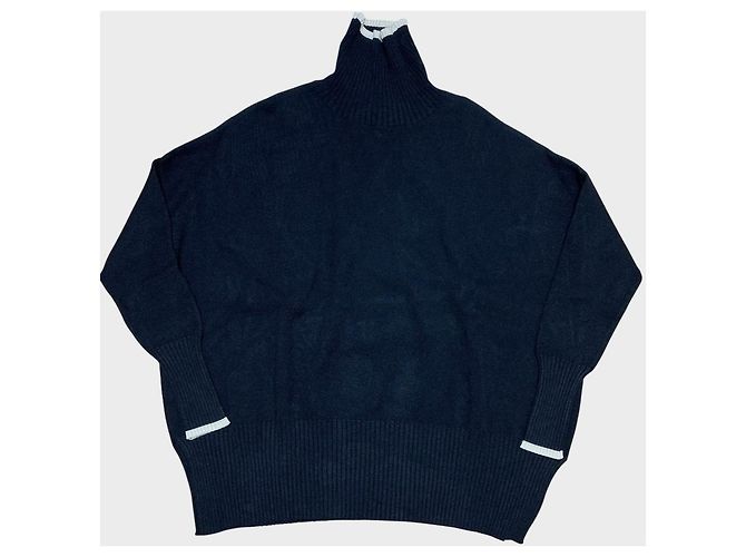 Autre Marque Parigot Strickpullover mit Stehkragen Schwarz - Ansicht 4