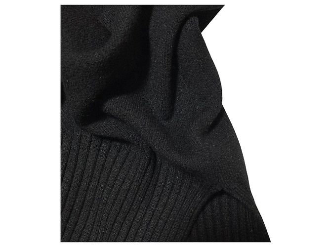 Autre Marque Parigot Strickpullover mit Stehkragen Schwarz - Ansicht 9