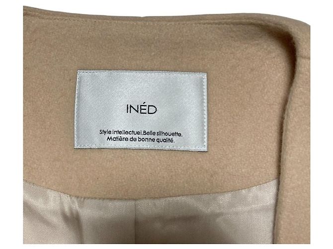Autre Marque Abrigo largo sin cuello INED Beige - vista 3