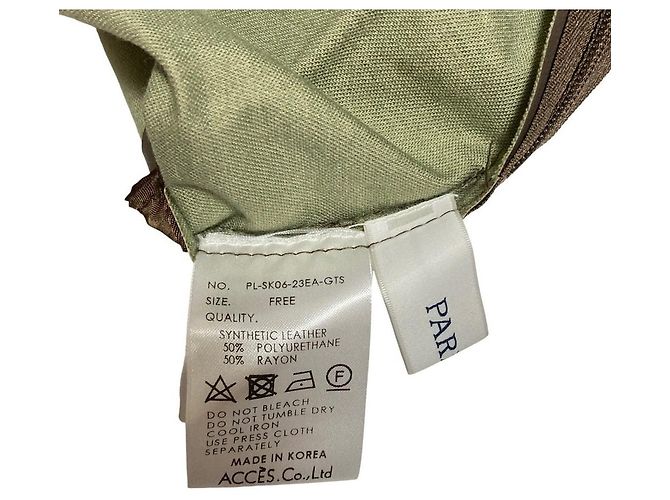 Autre Marque Falda acampanada de cuero ecológico PARIGOT Castaño - vista 3