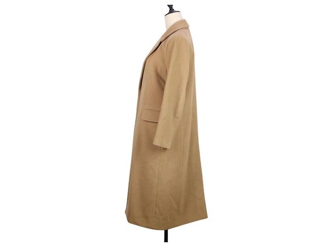 Autre Marque Abrigo largo de lana cruzado JANE SMITH Beige Camello - vista 2