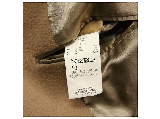 Autre Marque Abrigo largo de lana cruzado JANE SMITH Beige Camello - vista 9