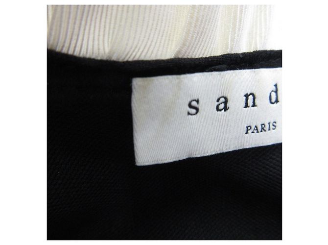 Autre Marque Sandro Kleid mit gerafftem Kragen Schwarz - Ansicht 14