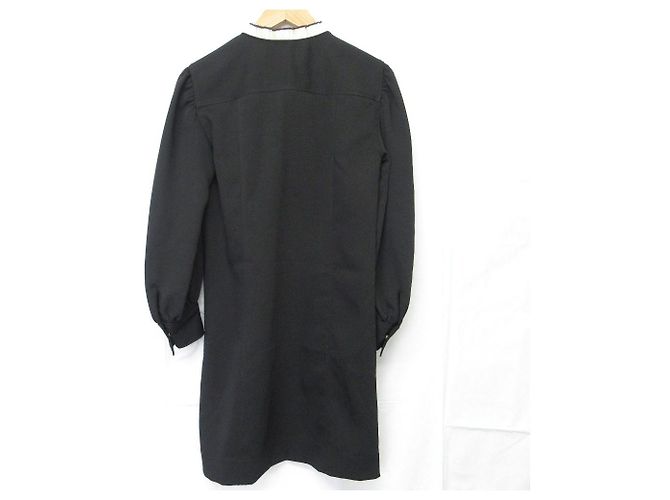 Autre Marque Sandro Kleid mit gerafftem Kragen Schwarz - Ansicht 2