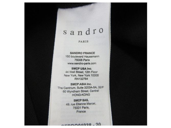 Autre Marque Sandro Kleid mit gerafftem Kragen Schwarz - Ansicht 8