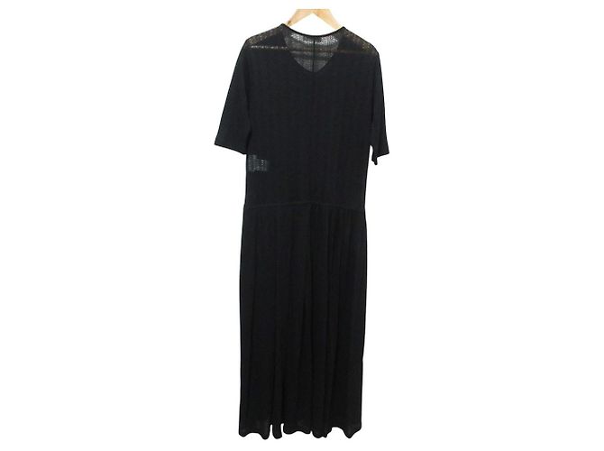Jil Sander Strick-Maxikleid Schwarz - Ansicht 2