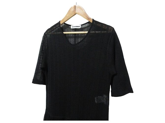 Jil Sander Strick-Maxikleid Schwarz - Ansicht 4