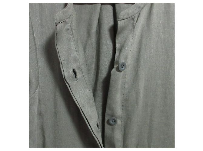 Autre Marque Leinen-Hemdkleid Y's for living Grün Khaki - Ansicht 4