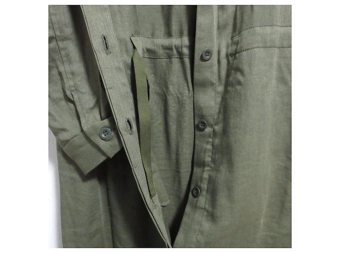 Autre Marque Leinen-Hemdkleid Y's for living Grün Khaki - Ansicht 5