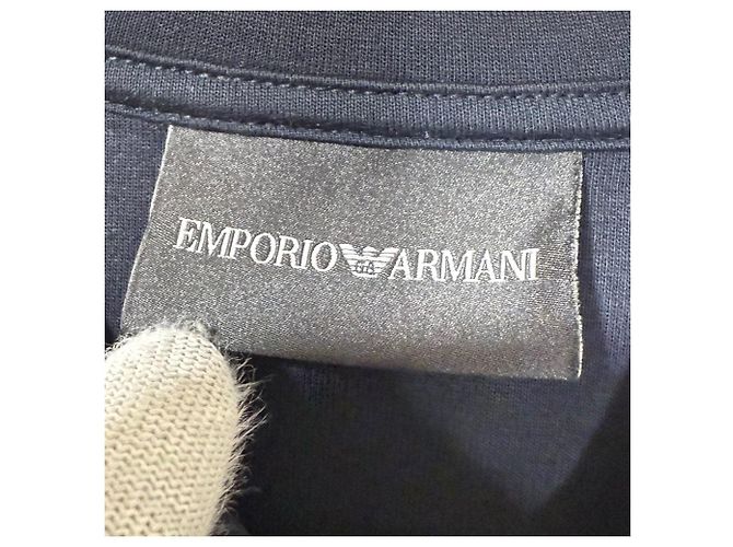 Sudadera con capucha de Double Jersey con logo EA grabado Emporio Armani Azul Azul marino - vista 5