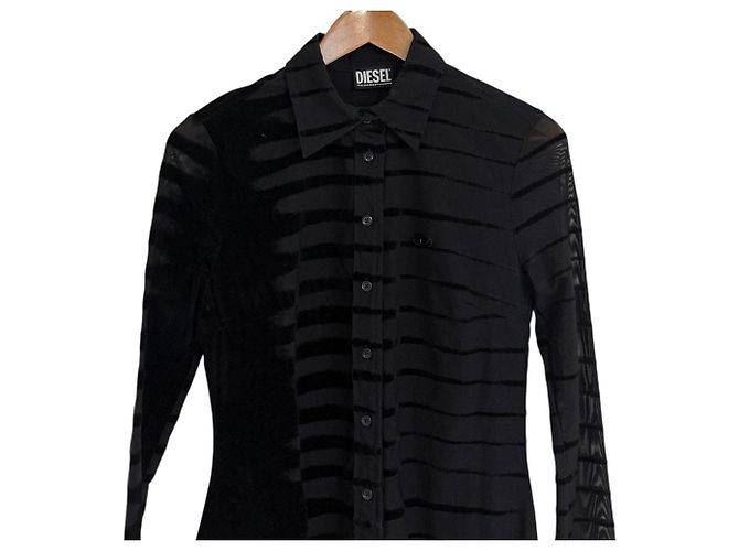 Autre Marque Diesel D-SHIRTY-C2 Mesh-Kleid Schwarz - Ansicht 3