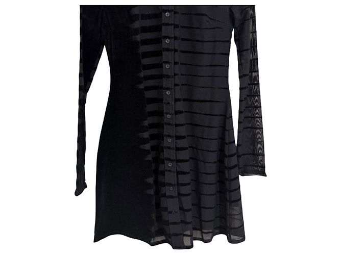 Autre Marque Diesel D-SHIRTY-C2 Mesh-Kleid Schwarz - Ansicht 4