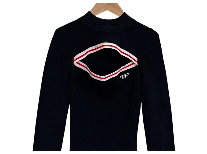 Autre Marque Diesel M-NASHVILLE Strickkleid Schwarz - Ansicht 3