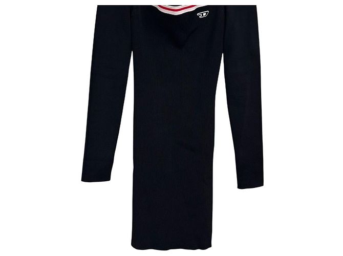 Autre Marque Diesel M-NASHVILLE Strickkleid Schwarz - Ansicht 4