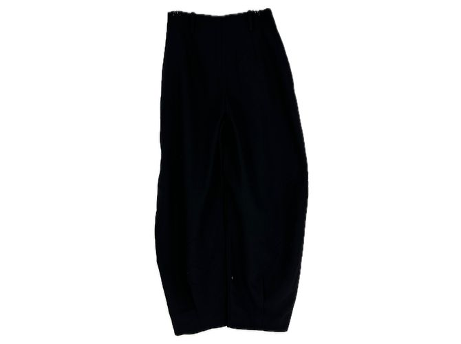 Autre Marque Weite schwarze Hose, abgerundet - Ansicht 2