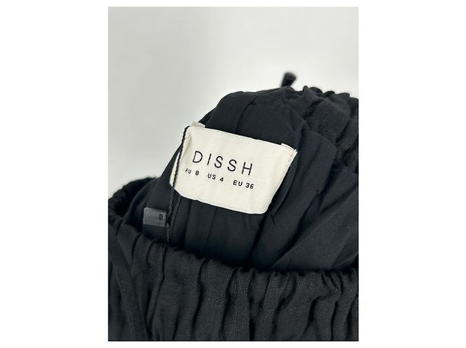 Autre Marque DISSH Weite schwarze Leinenhose - Ansicht 3