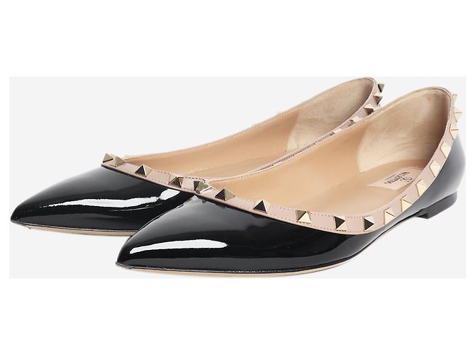 Valentino Rockstud Ballerinas aus schwarzem Lackleder - size EU 41 (UK 8) - Ansicht 2