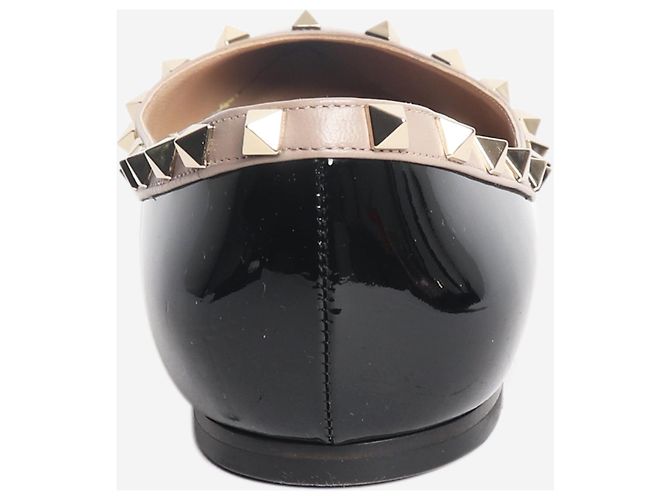 Valentino Rockstud Ballerinas aus schwarzem Lackleder - size EU 41 (UK 8) - Ansicht 3