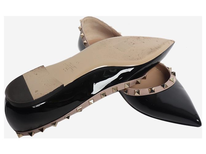 Valentino Rockstud Ballerinas aus schwarzem Lackleder - size EU 41 (UK 8) - Ansicht 5