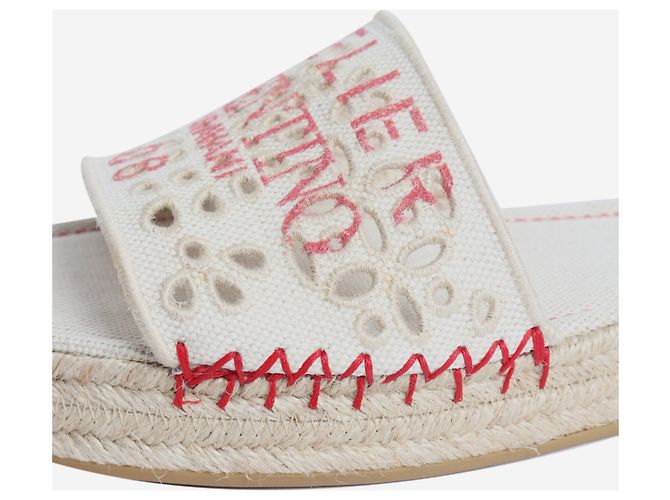 Valentino Ciabatte ricamate Cream Atelier - size EU 40 (UK 7) Crudo - vista 3