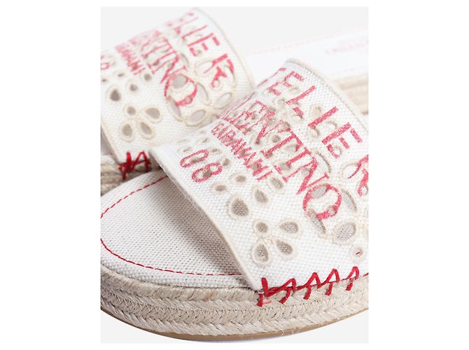 Valentino Ciabatte ricamate Cream Atelier - size EU 40 (UK 7) Crudo - vista 4