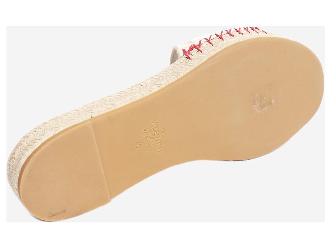 Valentino Ciabatte ricamate Cream Atelier - size EU 40 (UK 7) Crudo - vista 5