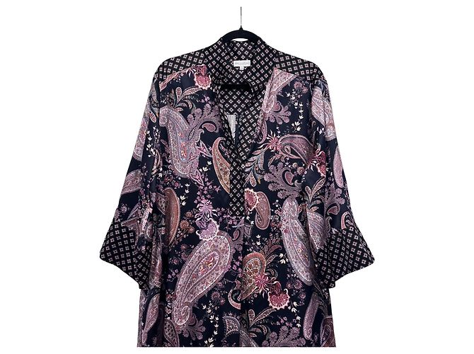 Autre Marque Vestido de seda con estampado paisley Dea Kudibal Negro Rosa Multicolor - vista 2