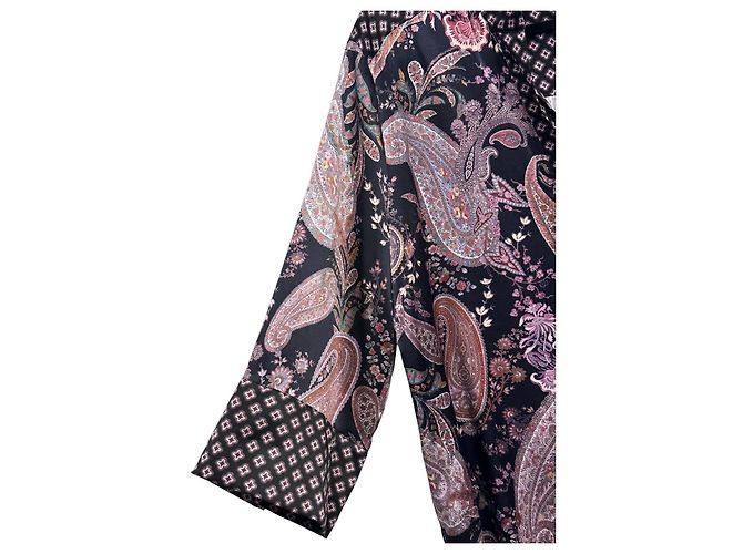 Autre Marque Vestido de seda con estampado paisley Dea Kudibal Negro Rosa Multicolor - vista 3