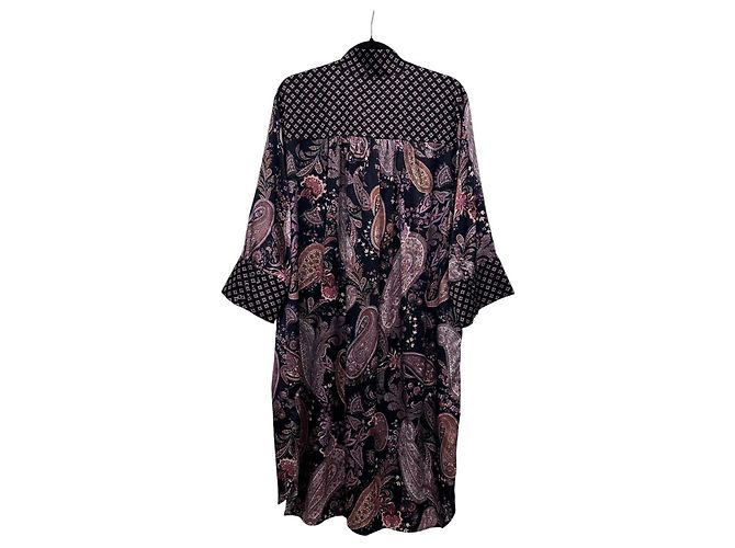 Autre Marque Vestido de seda con estampado paisley Dea Kudibal Negro Rosa Multicolor - vista 5