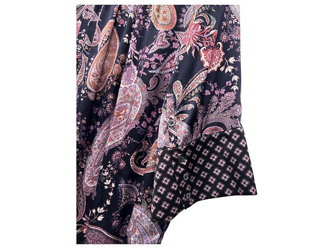 Autre Marque Vestido de seda con estampado paisley Dea Kudibal Negro Rosa Multicolor - vista 6