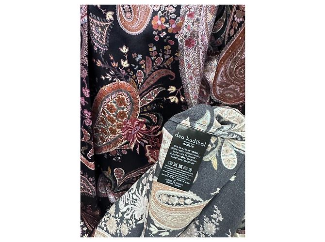 Autre Marque Vestido de seda con estampado paisley Dea Kudibal Negro Rosa Multicolor - vista 7
