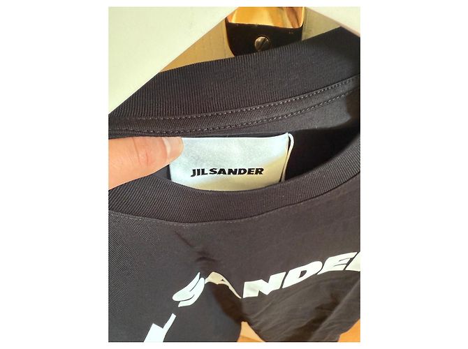 T-shirt Jil Sander nera con logo bianco Nero - vista 2