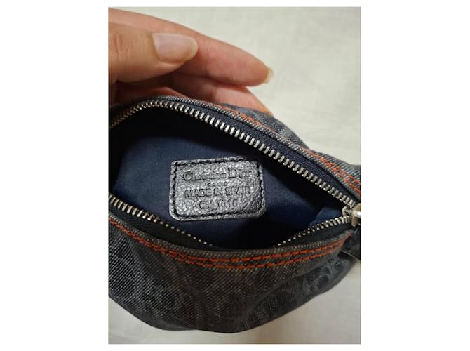 Dior Pochette Monogram in Denim Blu - vista 2