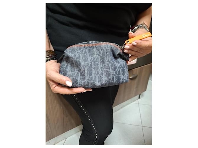 Dior Pochette Monogram in Denim Blu - vista 5