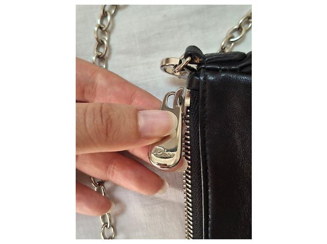 Pochette Dior in pelle nera Nero - vista 10